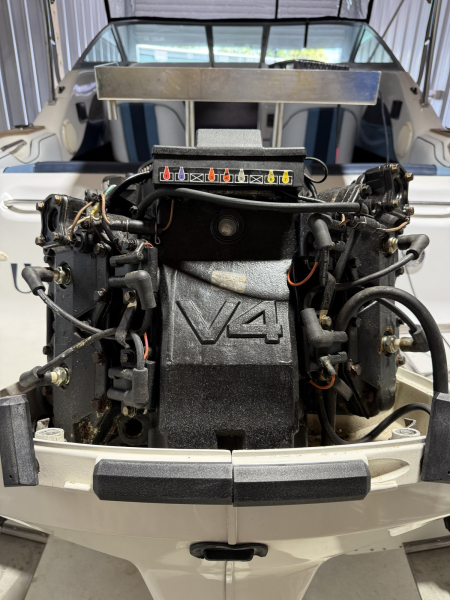 Johnson 130 V4 with cowling off